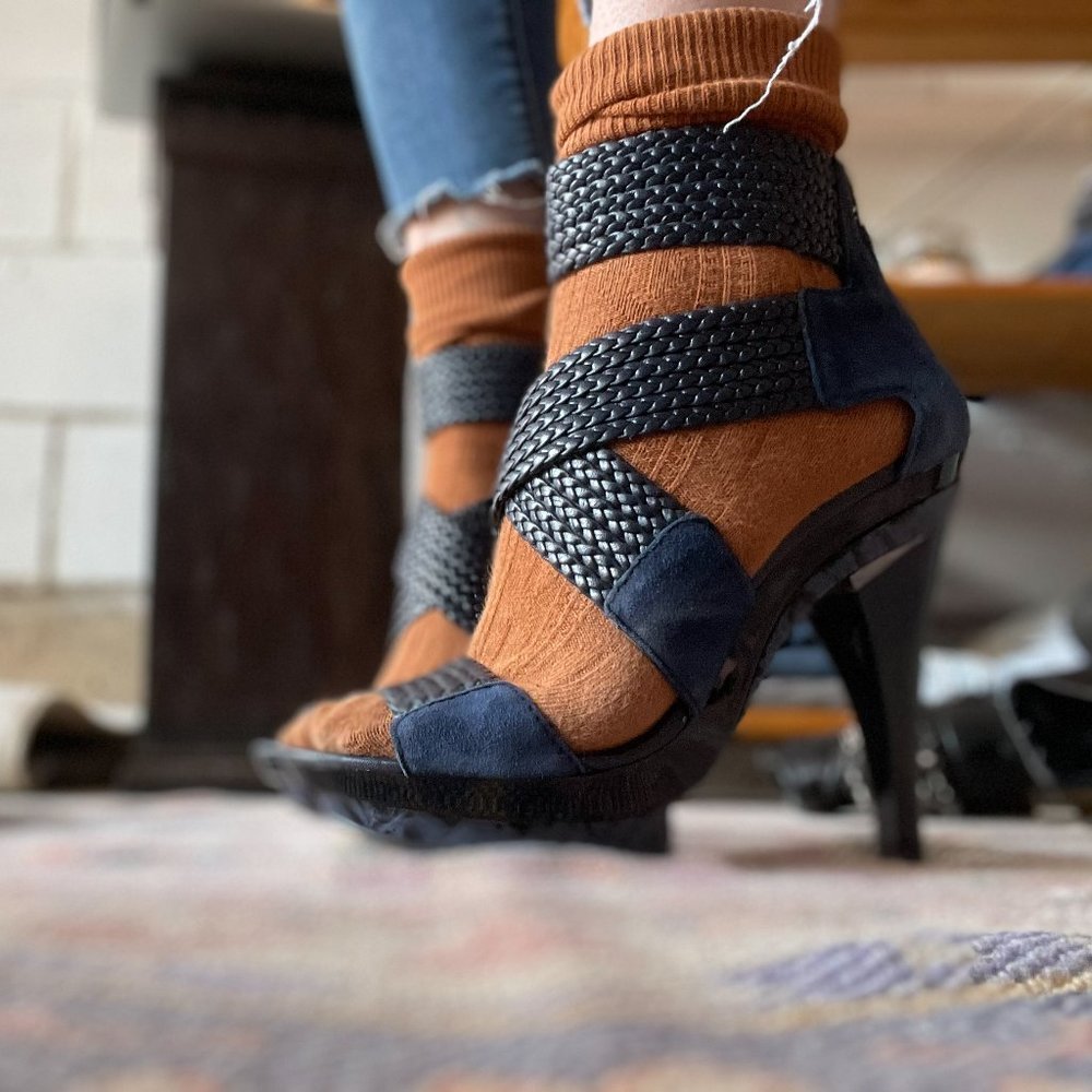 BCBG Thick Strappy Sandal Heels